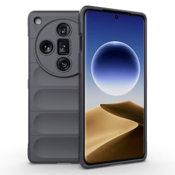 Blødt grebsformet Oppo Find X7 Ultra cover - Mørkegrå Silver grey