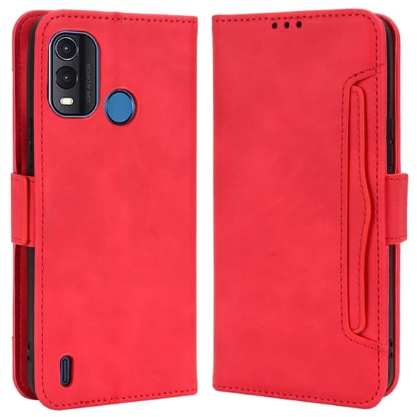 Stilfuldt Læder Etui med Pung til Nokia G11 Plus - Rød Red