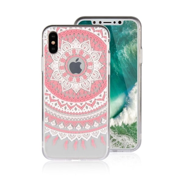 iPhone X Skal med mandal blomma - Rosa Rosa
