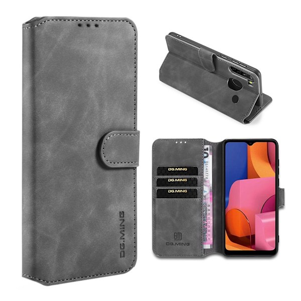 DG.Ming Retro Samsung Galaxy A21 fodral - Silver/Grå Silvergrå