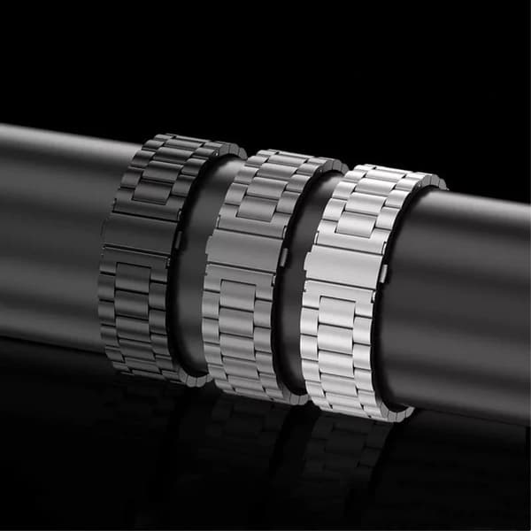 Apple Watch Series 49mm - 45mm - 44mm - 42mm titanlegering band 3-Bead - Grå Silvergrå