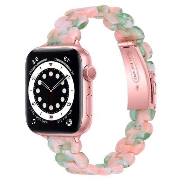 Apple Watch 42mm - 44mm stylish resin watch strap - Pink / Green multifärg