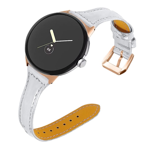 Google Pixel Watch Urrem i ægte læder - Sølv Silver grey