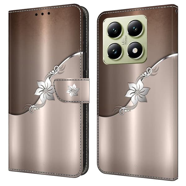 Wonderland Xiaomi 14T fodral -Silverblomma Brun