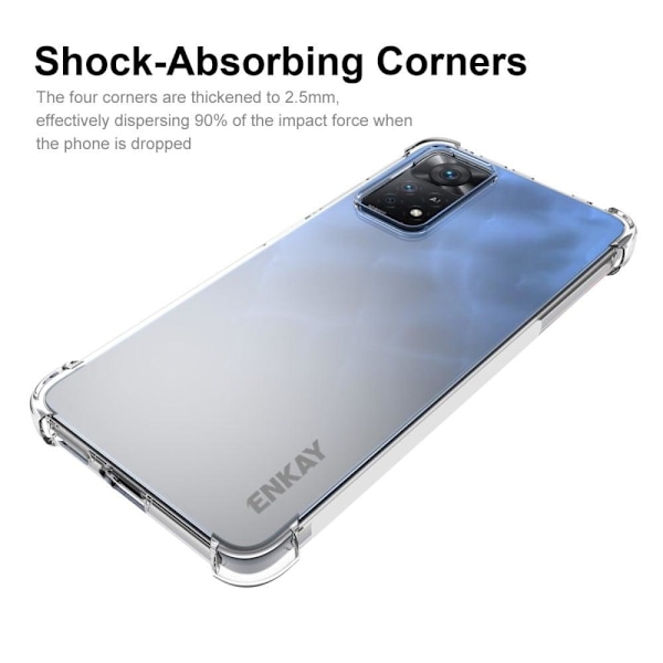 ENKAY genomskinligt droppsäkert fodral för Xiaomi Redmi Note 11 Pro 5G / Note 11 Pro Transparent