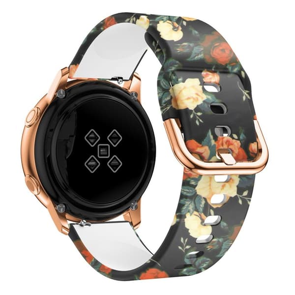 20mm Samsung Galaxy Watch Active mønster silikone Urrem - Blomster mønster Multicolor