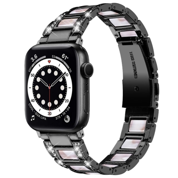 Apple Watch (41mm) moderigtig urrem med rhinestone-dekor - Sort Black