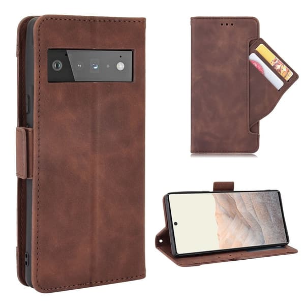 Moderni Nahkalaukku For Google Pixel 6 - Ruskea Brown