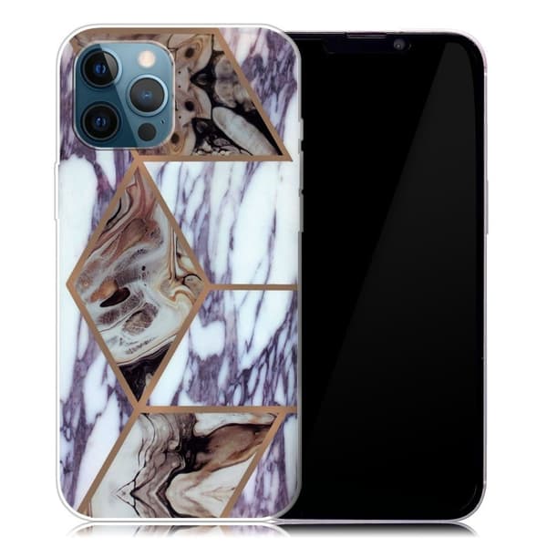 Marmormotiv iPhone 13 Pro skal - Blå Och Brun Marmor multifärg