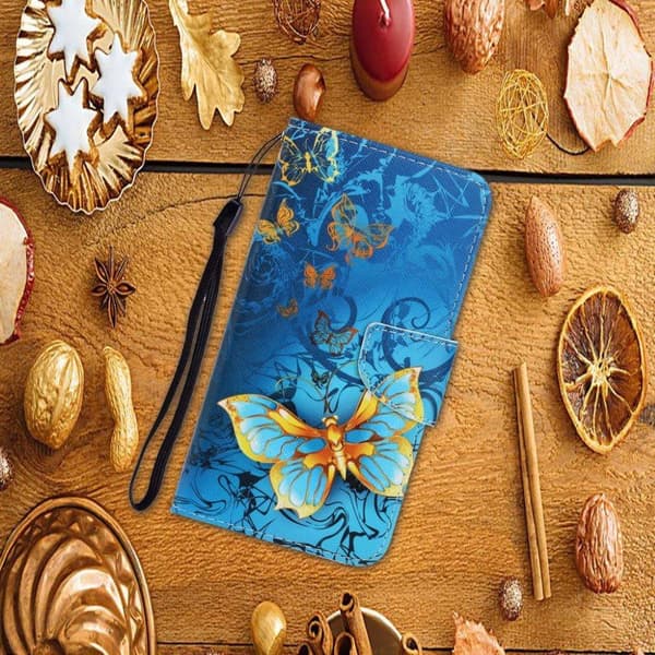 wonderland Samsung Galaxy S21 flip etui - sommerfugle Blue