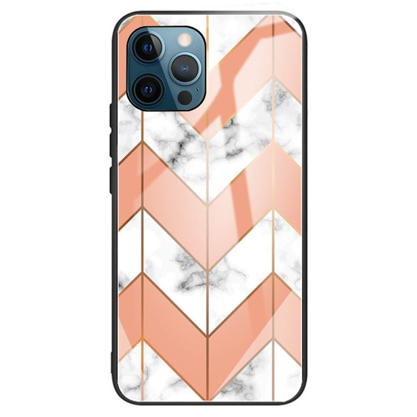 Fantasy Marmor iPhone 15 Plus skal - Orange Och Vit Marmor Orange