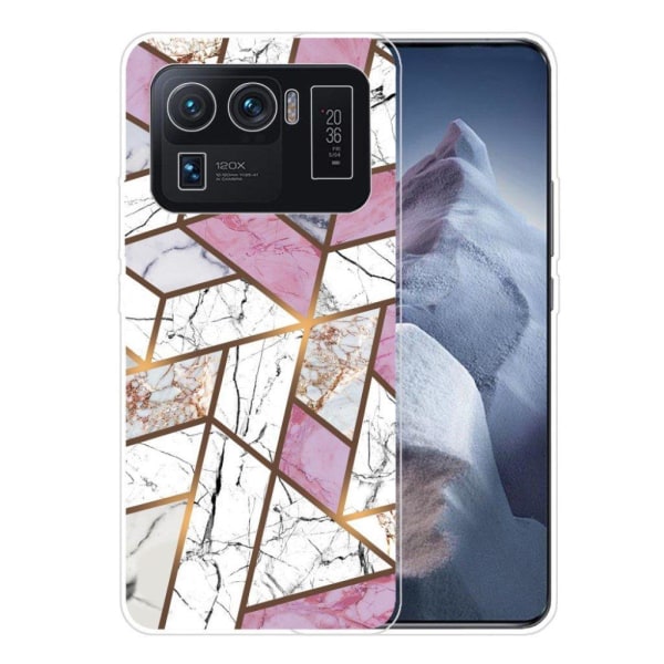 Marble Xiaomi Mi 11 Ultra Etui - Rose / Hvid / Grey Marble Multicolor