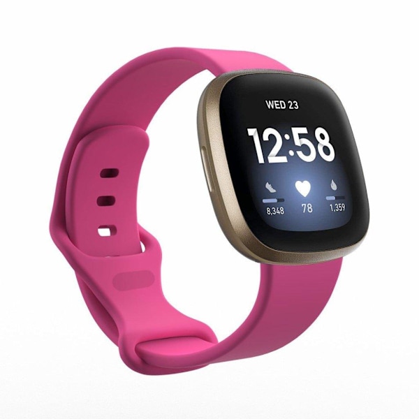 Fitbit Versa 3 / Sense silikon klockarmband - roseröd Size: S Rosa