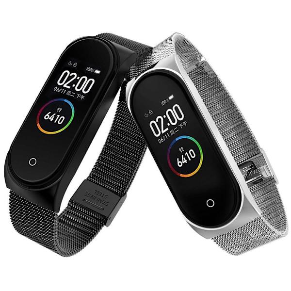 Xiaomi Mi Smart Band 4 / 3 klockarmband i rostfritt stål - Svart Svart