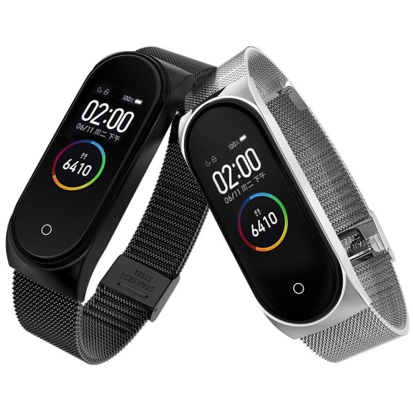 Xiaomi Mi Smart Band 4 / 3 urrem i rustfrit stål - Sort Black
