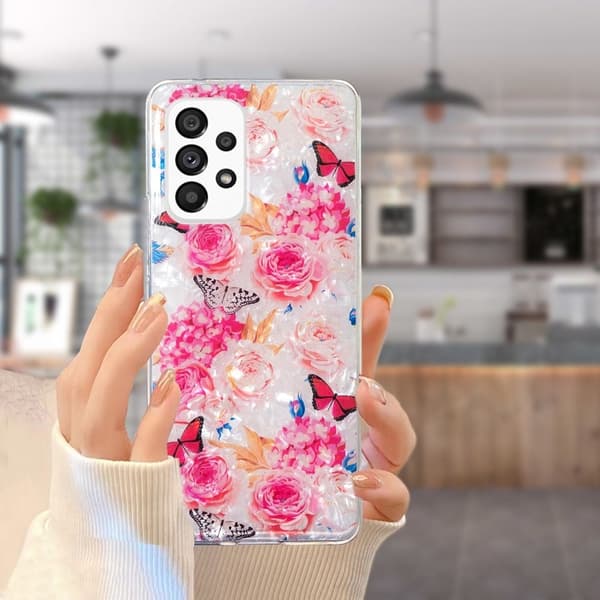 Butterfly Plast Samsung Galaxy A33 5G fodral - Rosa Rosa