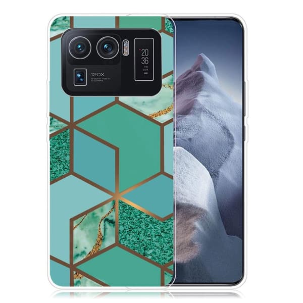 Marble Xiaomi Mi 11 Ultra Etui - Teal marble tile Green