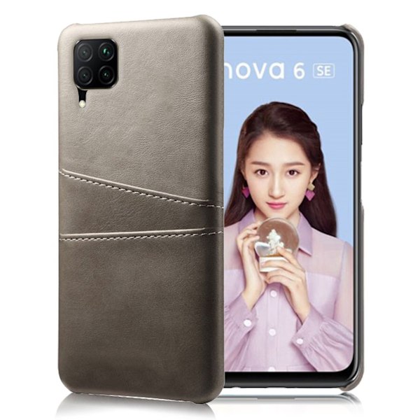 Dual Card etui - Huawei P40 Lite / Nova 6 SE - Grå Silver grey