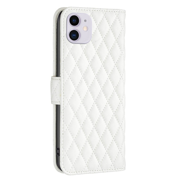 Rhombus mat iPhone 11 flip etui - Hvid White