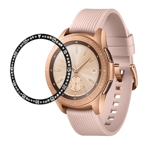 Samsung Galaxy Watch (42mm) krystal rustfrit stål bezel - Sort Black