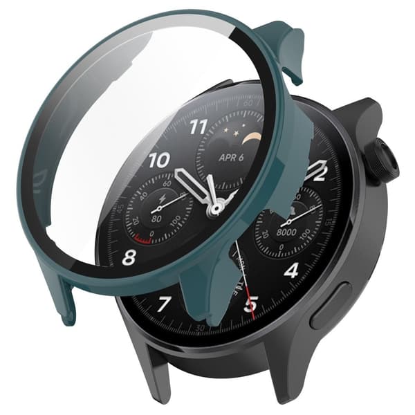 Xiaomi Watch S1 Pro protective case with tempered glass - Green Grön