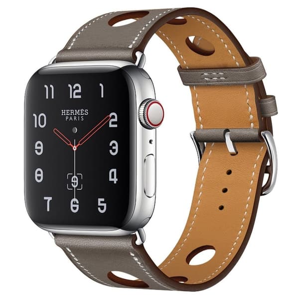 Apple Watch Series 4 40mm ægte læder Tre Huller Urrem - Grå Silver grey