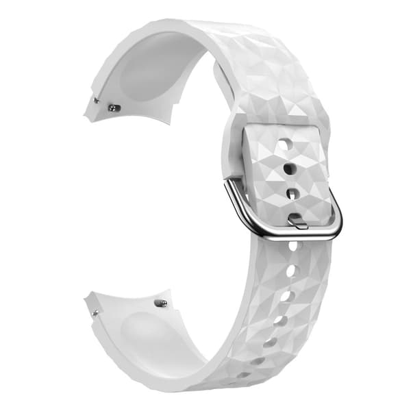Samsung Galaxy Watch 5 / 5 Pro / 4 klockarmband i silikon i rombstil - Vit Vit