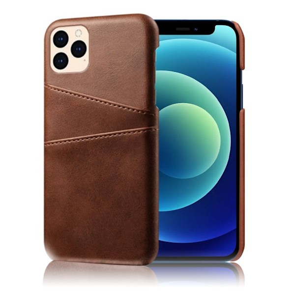 Dual Card Etui iPhone 12 Mini - Kaffe Brown