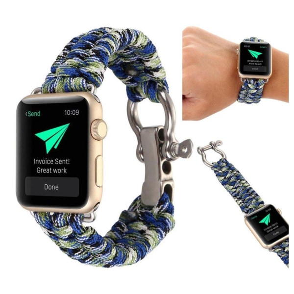 Apple Watch Series 4 40mm braided rope watch strap - Blue / Gree multifärg