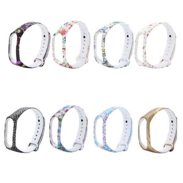 Xiaomi Mi Band 3 / Mi Smart Band 4 floral silikone Urrem - Dragonfly Blomst Multicolor