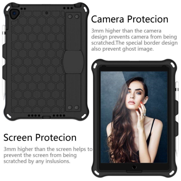 iPad 10.2 (2019) honeycomb EVA silicone combo case - Black Black