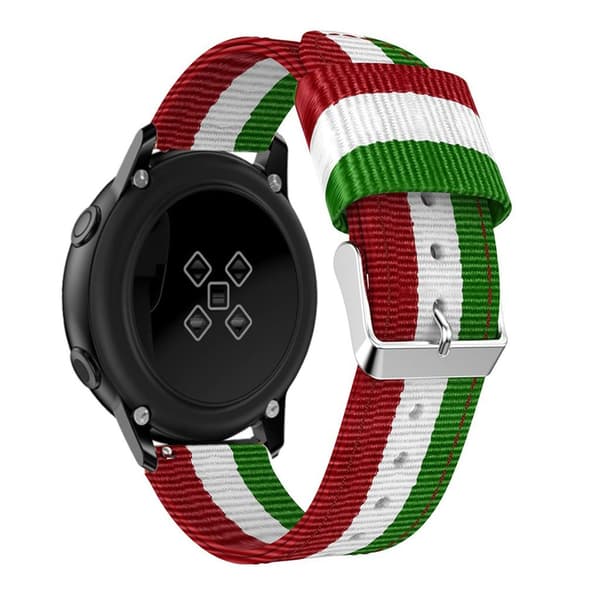 Samsung Galaxy Watch Active 20mm nylonurrem - rød / hvid / grøn Multicolor