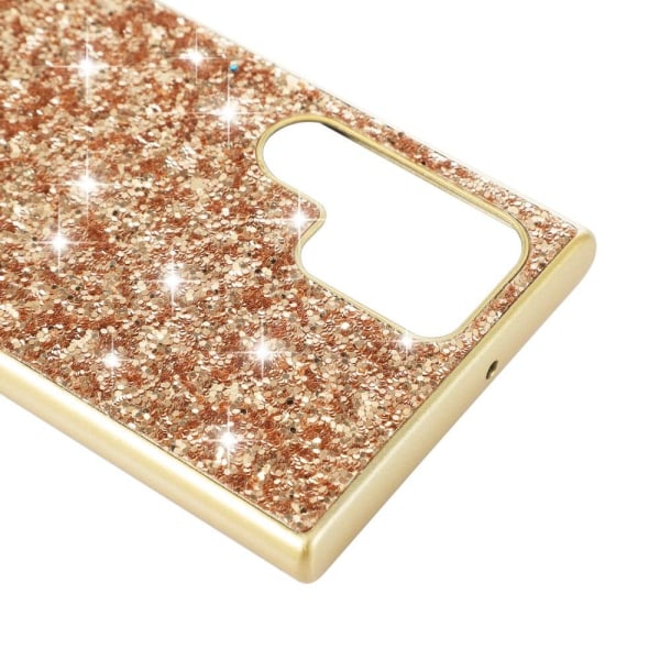 Glitter Samsung Galaxy S22 Ultra skal - Guld Guld