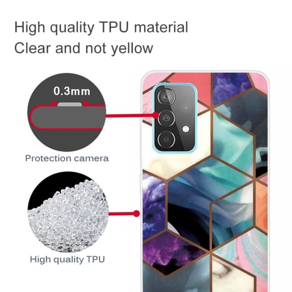 Marble design Samsung Galaxy A32 kotelot - Värikäs Kuutio Laatta Multicolor