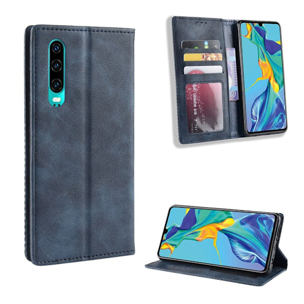 Huawei P30 vintage leather case - Blue Blue