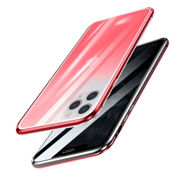 R-JUST RJ-30 Alu/Glass Case - iPhone 11 Pro Max - Musta + Punainen Red