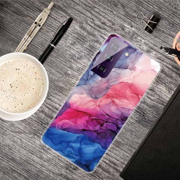 Marble Samsung Galaxy S21 FE Etui - Aqueous Vibrant Mønster Multicolor