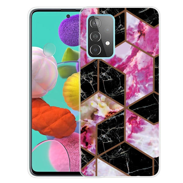 Marble Samsung Galaxy A33 5G Etui - Sort og Rose Marmor Multicolor
