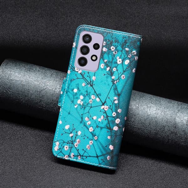 Wonderland Samsung Galaxy A73 flip etui - Blommeblomst Blue