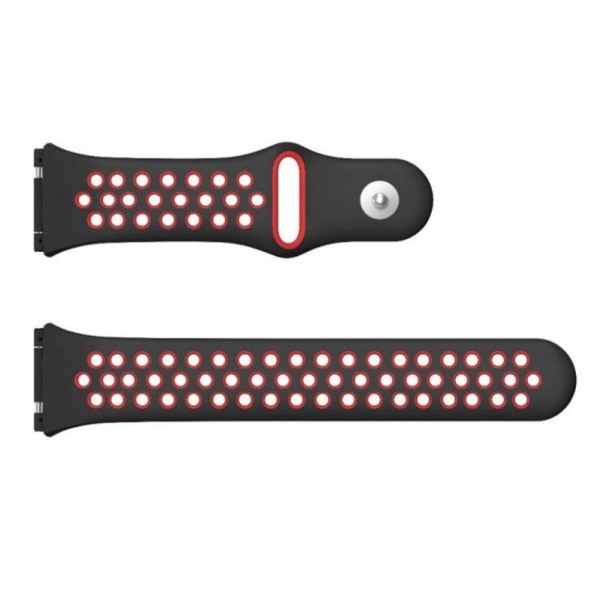 Fitbit Ionic tofarvet silikoneurrem - Sort / Rød Red