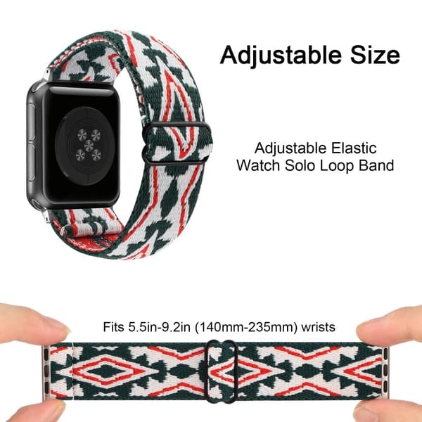 Apple Watch Series 8 (45 mm) / Watch Ultra cool mønster elastisk nylonrem - Blå Hvit Trekant Multicolor