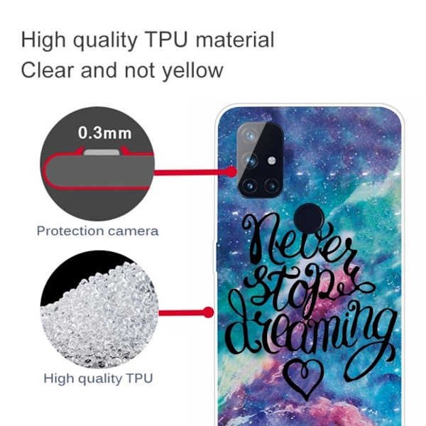 Deco OnePlus Nord N100 etui - aldrig stop drømme Multicolor