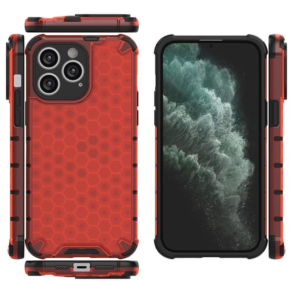 Bofink Honeycomb iPhone 15 Pro Max skal - Röd Röd