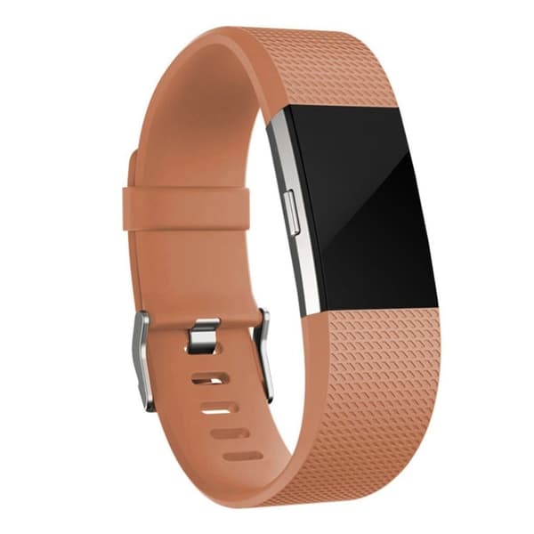 Fitbit Charge 2 klockarmband silikon mjuk miljövänlig - Brun Brun