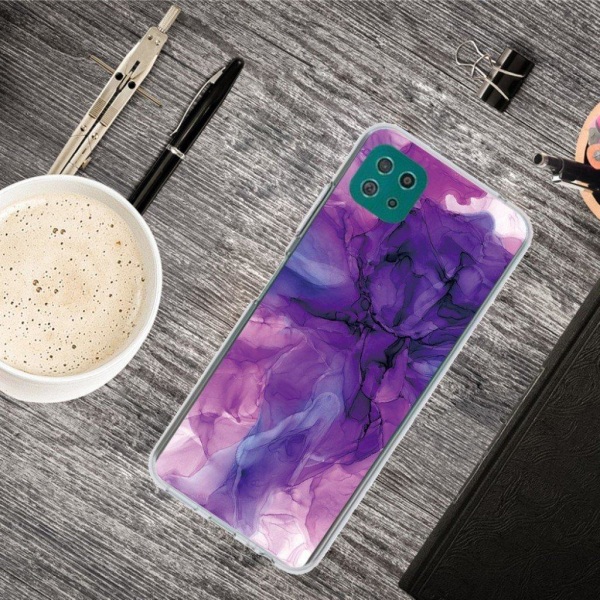 Marble Samsung Galaxy A22 5G Suojakotelo - Dream Violetti Marble Purple