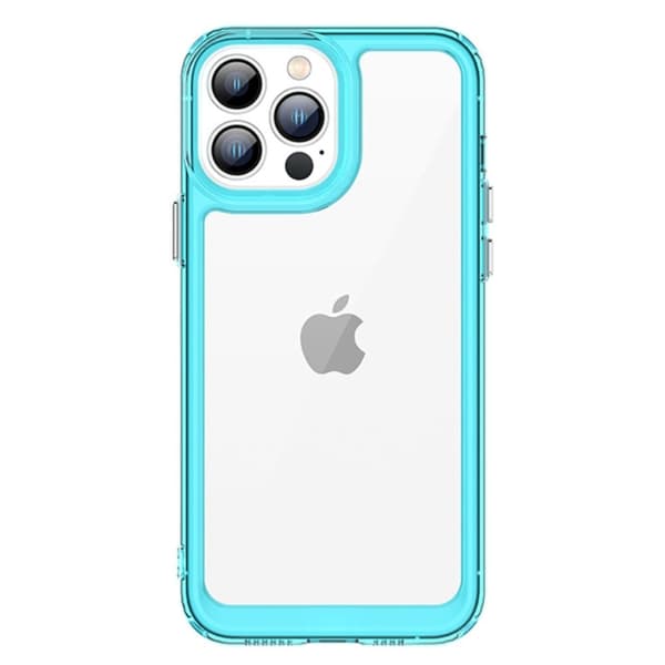 iPhone 13 Pro smart akryl cover - Gennemsigtig Blå Blue