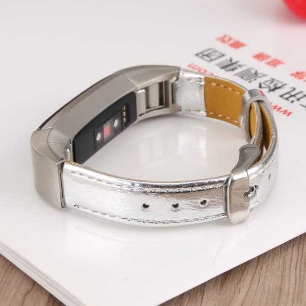 Fitbit Alta aito nahkainen kellonauha - Hopea Silver grey