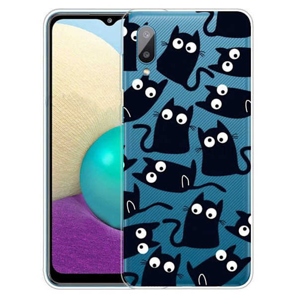 Deco Samsung Galaxy M02 / A02 Etui - Sorte Katte Black