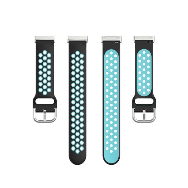 Fitbit Versa 3 / Sense tvåfärgad silikon klockarmband - svart / Svart