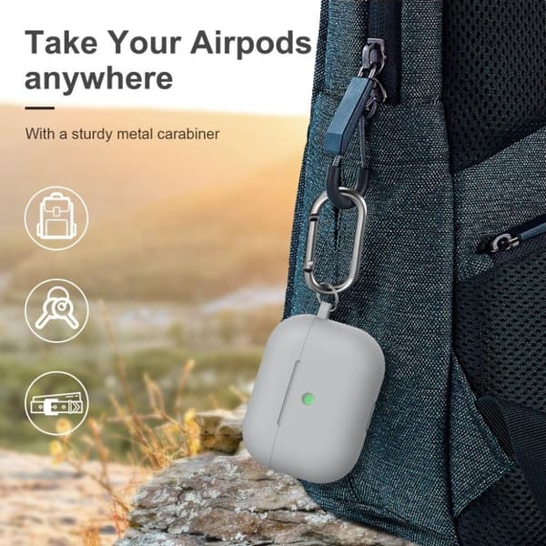 AirPods Pro tykt silikoneetui - Brostensfarve Silver grey